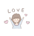 女の子と白うさぎのスタンプ（個別スタンプ：31）
