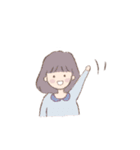 女の子と白うさぎのスタンプ（個別スタンプ：37）