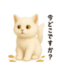 おでかけ・待ち合わせに便利 白猫スタンプ（個別スタンプ：21）