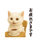 おでかけ・待ち合わせに便利 白猫スタンプ（個別スタンプ：25）