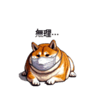 風邪ひき太っちょ柴犬 体調不良の時に（個別スタンプ：27）