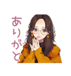 メガネガールの秋★普段使い（個別スタンプ：3）