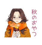 メガネガールの秋★普段使い（個別スタンプ：6）