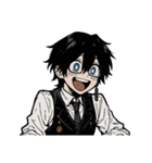 クール黒ベスト（個別スタンプ：7）