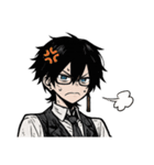 クール黒ベスト（個別スタンプ：8）