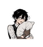 クール黒ベスト（個別スタンプ：34）
