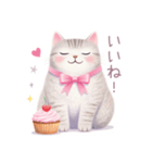小さなカップケーキと猫スタンプ（個別スタンプ：28）