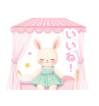 天蓋ベッドとうさぎの女の子スタンプ（個別スタンプ：16）