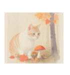 ねこなで(秋を感じるスタンプ)（個別スタンプ：21）