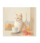ねこなで(秋を感じるスタンプ)（個別スタンプ：24）