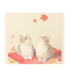 ねこなで(秋を感じるスタンプ)（個別スタンプ：27）