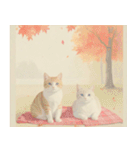 ねこなで(秋を感じるスタンプ)（個別スタンプ：32）