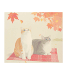 ねこなで(秋を感じるスタンプ)（個別スタンプ：33）
