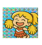 チアガールのレトロかわステッカー@SFW（個別スタンプ：1）