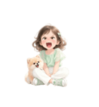 ふわもこフレンズ – 女の子と子犬スタンプ（個別スタンプ：12）