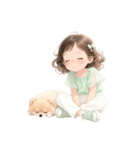 ふわもこフレンズ – 女の子と子犬スタンプ（個別スタンプ：21）