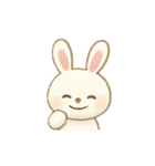ふんわり優しいウサギ・シマエナガ(絵本風)（個別スタンプ：2）