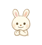ふんわり優しいウサギ・シマエナガ(絵本風)（個別スタンプ：3）