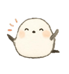 ふんわり優しいウサギ・シマエナガ(絵本風)（個別スタンプ：14）