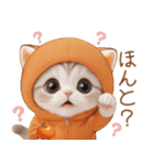 スコティッシュ猫 みかん服 ネガティブ（個別スタンプ：7）