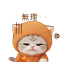 スコティッシュ猫 みかん服 ネガティブ（個別スタンプ：12）