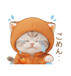スコティッシュ猫 みかん服 ネガティブ（個別スタンプ：13）