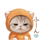 スコティッシュ猫 みかん服 ネガティブ（個別スタンプ：16）