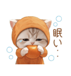 スコティッシュ猫 みかん服 ネガティブ（個別スタンプ：23）