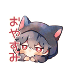 恋人返信★黒猫耳パーカーくん（個別スタンプ：32）