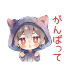 恋人返信★黒猫耳パーカーくん（個別スタンプ：36）