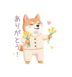 素朴なパジャマの柴犬スタンプ（個別スタンプ：2）