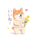 素朴なパジャマの柴犬スタンプ（個別スタンプ：7）