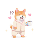 素朴なパジャマの柴犬スタンプ（個別スタンプ：14）