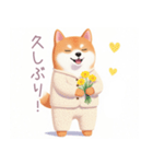 素朴なパジャマの柴犬スタンプ（個別スタンプ：15）