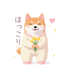 素朴なパジャマの柴犬スタンプ（個別スタンプ：17）