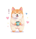 素朴なパジャマの柴犬スタンプ（個別スタンプ：19）