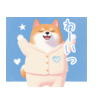 素朴なパジャマの柴犬スタンプ（個別スタンプ：24）
