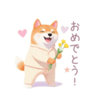 素朴なパジャマの柴犬スタンプ（個別スタンプ：25）
