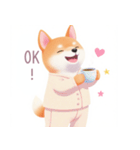 素朴なパジャマの柴犬スタンプ（個別スタンプ：26）