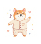 素朴なパジャマの柴犬スタンプ（個別スタンプ：27）