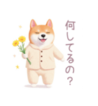 素朴なパジャマの柴犬スタンプ（個別スタンプ：30）