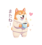 素朴なパジャマの柴犬スタンプ（個別スタンプ：40）