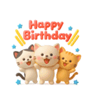 猫いっぱい＊大人かわいい誕生日＆お祝い（個別スタンプ：7）