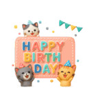 猫いっぱい＊大人かわいい誕生日＆お祝い（個別スタンプ：8）