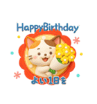猫いっぱい＊大人かわいい誕生日＆お祝い（個別スタンプ：11）