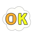 カラフルで大きい文字のよく使う日常会話（個別スタンプ：9）