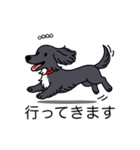 名前入りダックスロングブラックホワイト（個別スタンプ：13）