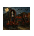 ハロウィン列車（ドラキュラ、猫、お菓子）（個別スタンプ：1）