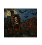 ハロウィン列車（ドラキュラ、猫、お菓子）（個別スタンプ：4）