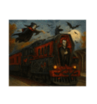 ハロウィン列車（ドラキュラ、猫、お菓子）（個別スタンプ：5）